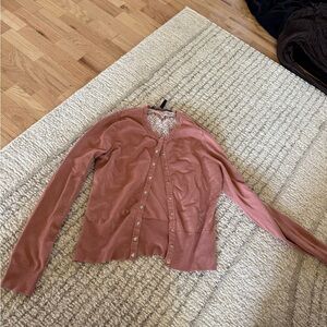 Chic Rose Button-Up Cardigan